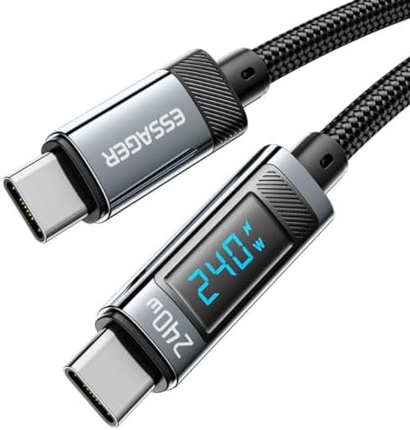 Cabo Tipo C Haochen de 2 Metros com Display Digital e 240W de Pot...