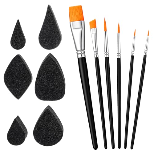 Set de 12 pinceles y esponjas para pintura facial Skrfren