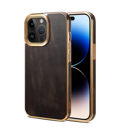 Protection de lentille galvanisée sur cet étui en cuir antichoc pour iPhone 14 souple
