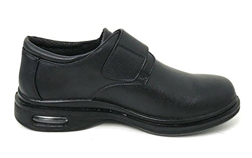 K02S Mens Comfort Loafers Slip and Oil Resistant Air Cushion Slip-On Restaurant Work Shoe, Black4
