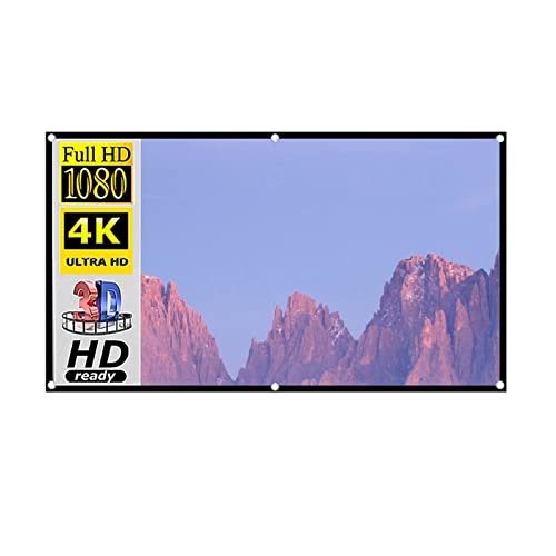 Black Edge Anti-Light 130 pulgadas 16:9 3D HD pantalla portátil con agujeros para proyector, exterior e interior, para juegos y oficina miniatura 1