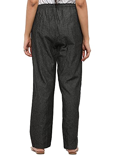 Image of Women's Cotton Linen Solid Lounge Bottom Plus Size Pant Pyjamas for Women Sleepwear Regular Fit Casual Trousers