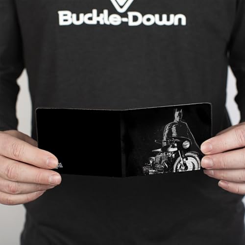 DC Comics Wallet, Bifold, The Batman and Batcycle Pose Black White, Vegan Leather4