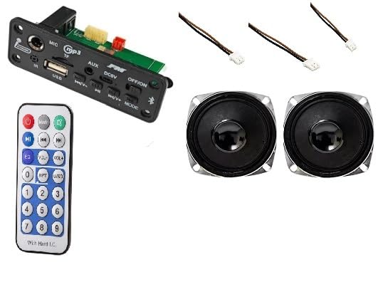 FM USB AUX MP3 Decoder Module with Mic, Remote, Two Speakers and Connecting Wires, DC5V, Bluetooth, TF Card Support-image-44