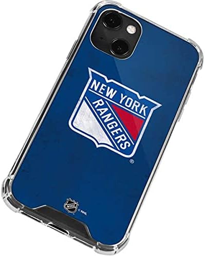 Skinit Clear Phone Case Compatible with iPhone 13 Mini - Officially Licensed NHL New York Rangers Distressed Design