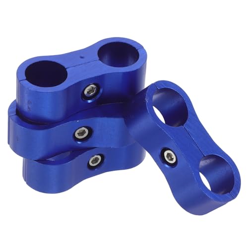 Abrazadera de manguera AN6 azul de aluminio para línea de combustible de motos