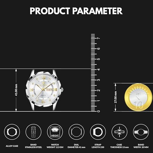 Image of LONGBO Zenith Diamond Analog Watch for Men Business Stainless Steel Watches Luxury Men's Wristwatch | Birthday Gift for Men | Gift for Husband | Gift for Brother