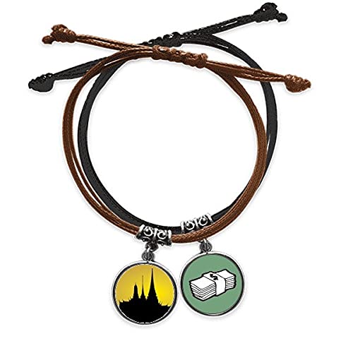 Cultura sombra templo pulsera cuerda mano de cuero para regalar protección y fortuna