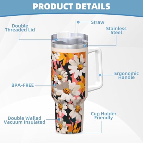 Vaso térmico de acero inoxidable con asa y sorbete 40oz miniatura 6