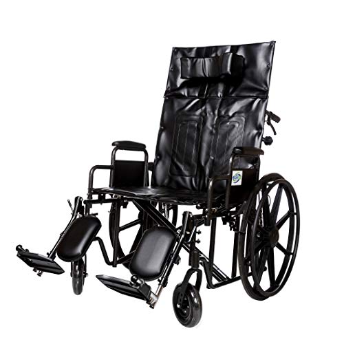 Wheelchair Reclining Back Heavy Duty Bariatric Desk Arm Padded Detachable with Cushioned Head