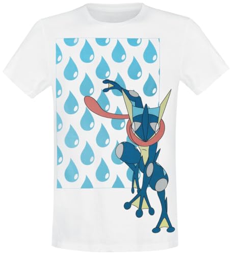 T-shirt Greninja Pokémon blanc homme manches courtes col rond regular