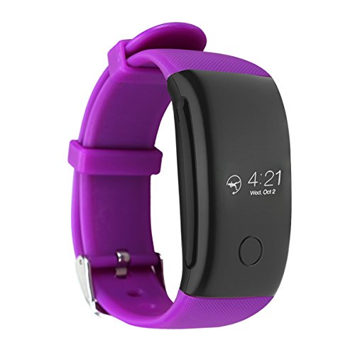 QIMAOO Montre de Sport Bracelet Intelligente Bluetooth Bracelet Fitness Tracker(Pourpre)