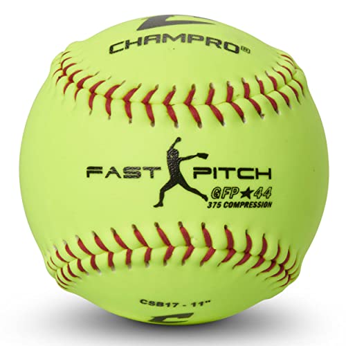 Balle de softball jaune optic Champro 27,9 cm à coque synthétique ultra résistante