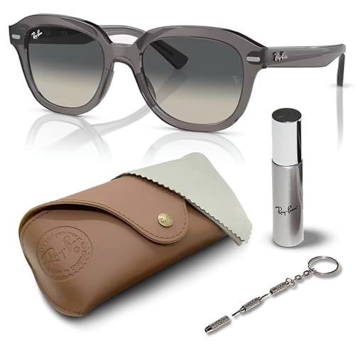 Ray-Ban RB4398 ERIK Square Shaped Sunglasses for Men & Women with Official RAYBAN Eyewear Kit