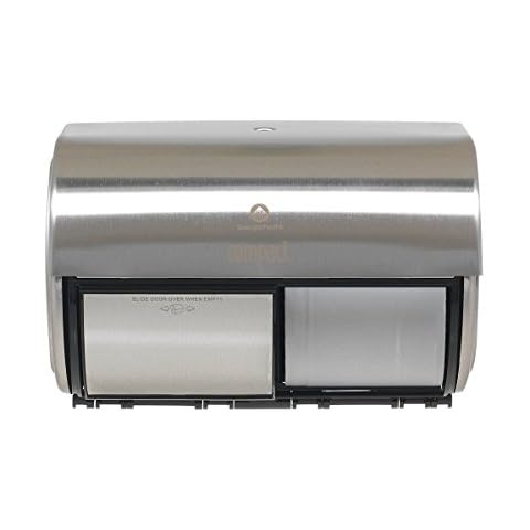 Georgia-Pacific Compact 56798 Stainless Steel Side-By-Side Double Roll Bathroom Tissue Dispenser (WxDxH) 10.120" x 6.750" x 7.120" (1 Each) Cover