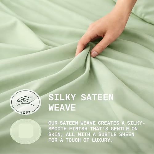 Image of TRUE BAMBOO Sheets Set King Size - Silky Soft Luxe 4 Piece Bed Sheets with Breathable & Moisture-Wicking Fabric - 16 inch Deep Pocket with Corner Straps