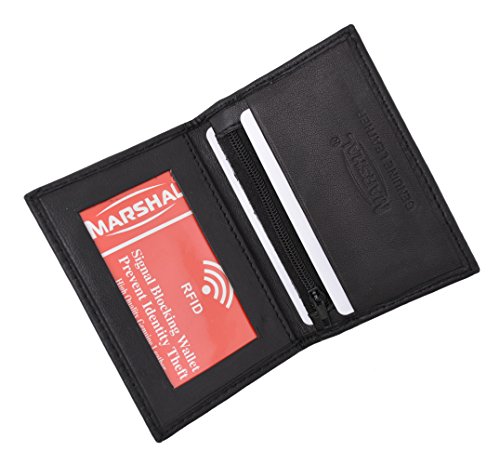 MARSHAL RFID blocking slim thin premium leather credit card id mini wallet holder bifold2
