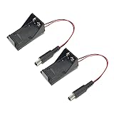 オーディオファン ９Ｖ電池(006P形)用 バッテリーホルダー オープンタイプ 電池ケース 電池ホルダー DCジャックプラグ付き プラスチック製 2点