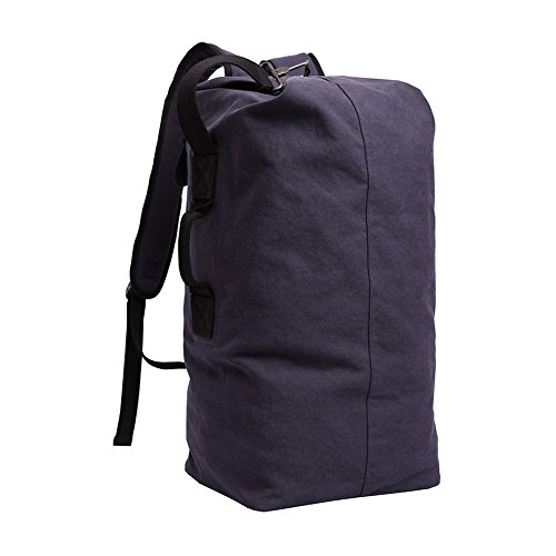 VRIKOO Cylinder Canvas Travel Backpack Large Capacity Duffel Shoulder Bag Outdoor Sport Hiking Rucksacks