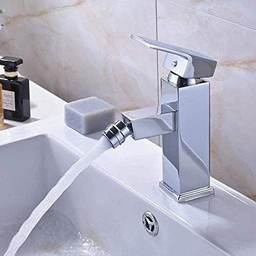 Robinet de lavabo chrome poli au design épuré et finitions haut de gamme monotrou
