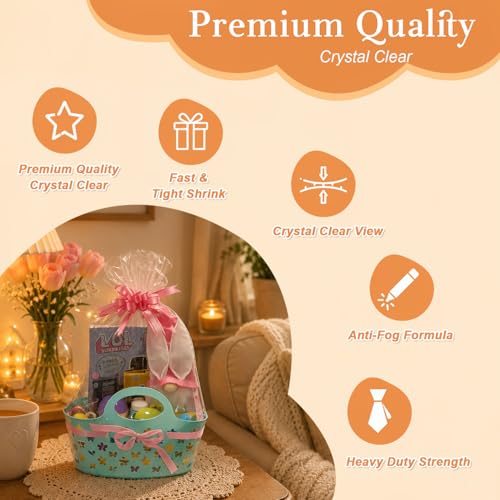 Image of WIKDAY Heat Shrink Wrap Bags for Gift Baskets 20 PCS 16x24 Inches Large