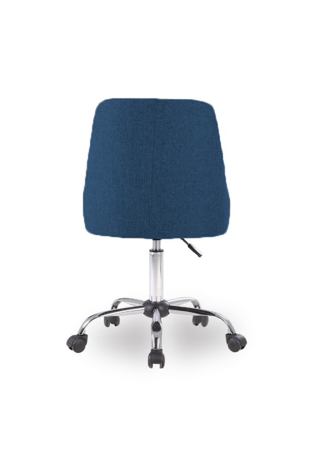 Image of Taskpro Fabric Upholstered Height-Adjustable 360 Swivel Revolving Office Study Desk Chair in Dark Blue Color