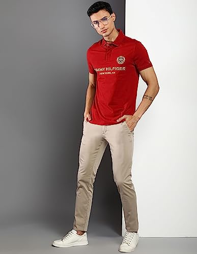 Image of Tommy Hilfiger Solid Cotton Slim Fit Men's T-Shirt
