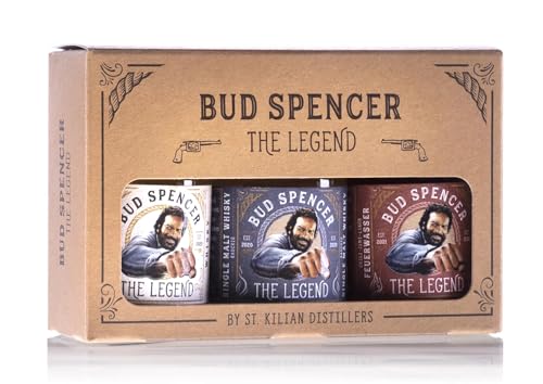 Bud Spencer Whisky & Likör Box - [Geschenk Set 3 x 50ml] Bud Spencer THE LEGEND Miniset 42 7% Vol. - Deutscher Premium Whiskey und Likör - Bud Spencer und Terence Hill Fanartikel