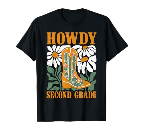 Howdy Second Grade Floral Teacher Student Back to School T-Shirt