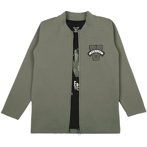 Image of Boys Full Sleeves Solid Jacket and T-Shirt