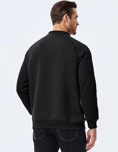 JMIERR Men's 2025 Casual Crewneck Dress Sweatshirts Pullover Fall Fleece Diamond Texture Warm Winter Comfy Long Sleeve3