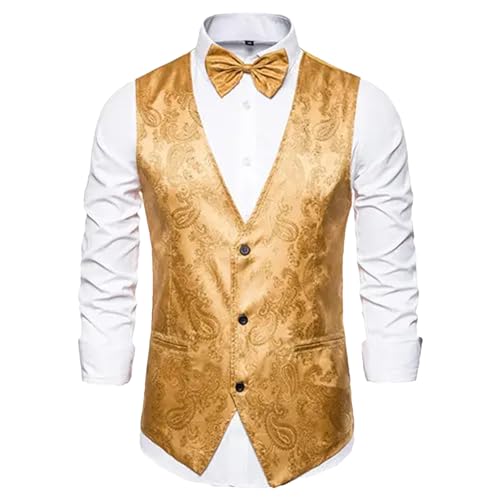 Men’s Classic Single-Breasted V-Neck Suit Vest Set– Lightweight Formal Waistcoat for Wedding or Party