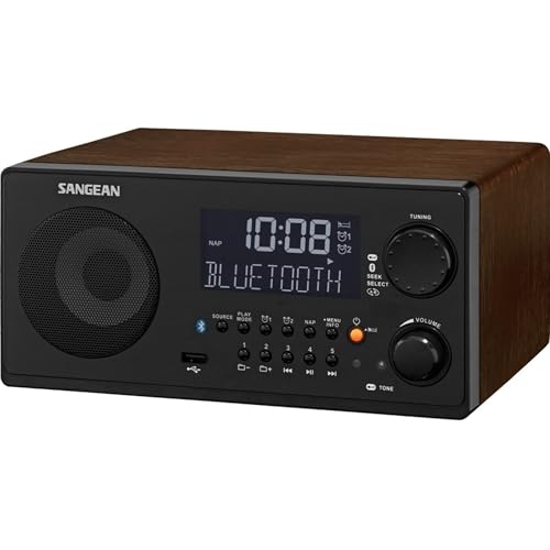 Sangean WR22BK FM-RBDS/AM/USB Bluetooth Digital Tabletop Radio with Remote