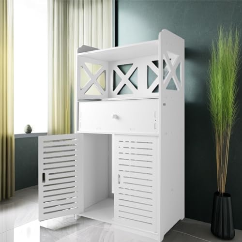 JOYHUT Bathroom Storage Unit, Waterproof Bathroom Cabinets Free Standing, Bathroom Floor Storage Cabinet, Storage Cupboard for Bedroom Kitchen Hallway, 80 * 40 * 25cm - Image 3