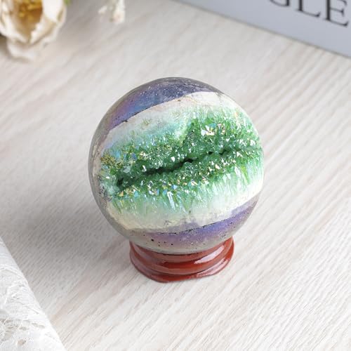 Boule de cristal de quartz vert contre le stress pour décoration de bureau - 5