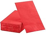 Dinner Napkins Disposable Guest Towels, Red Beverage Napkins Soft and Absorbent Paper Napkins Dinner Size for Party, Wedding, 8” x 4.5” 2 Ply Party Napkins, Pack of 40 - by Amcrate
