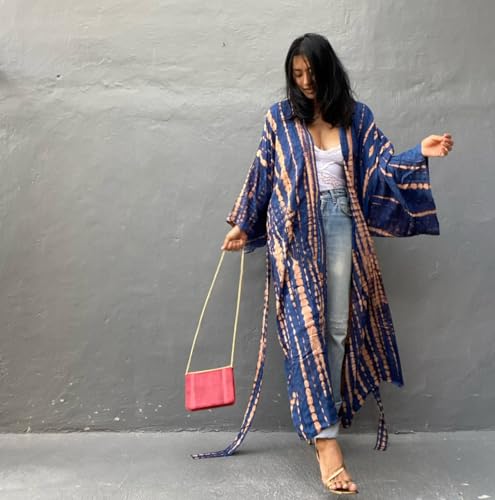 Image of Women's Kimono Cover Up Long Beach Dress Swimsuit Cover Ups Colorful Cardigan Lightweight Robe for Swimwear