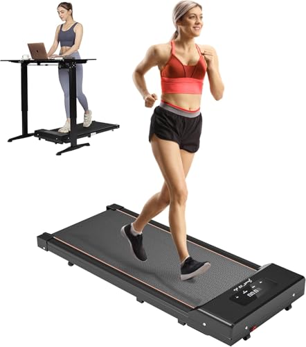 TODO Under Desk Treadmill Walking Pad 2 in 1 Walkstation Jogging Running Portable Installation Free for Home Office Use, Slim Flat LED Display and Remote Control