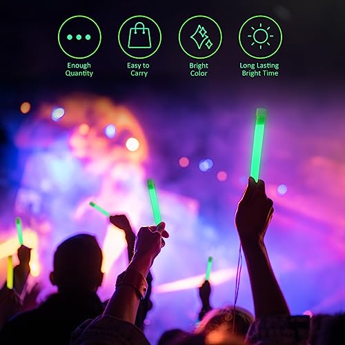 Sotiff 96 Pcs Bright 6 Inch Large Glow Sticks Bulk Emergency Glow in The Dark Sticks with 12 Hour Duration for Camping Hiking Outdoor Parties Activities Survival Storms Blackouts (Green) - Image 6