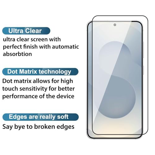 Image of POPIO Military-Grade Gorilla Tempered Glass For Samsung Galaxy S25 (Black) 9H Hardness, Edge-to-Edge Full Coverage, Anti-Scratch, Bubble-Free, Ultra Clear HD Glass, Oleophobic Coating, Face ID Compatible