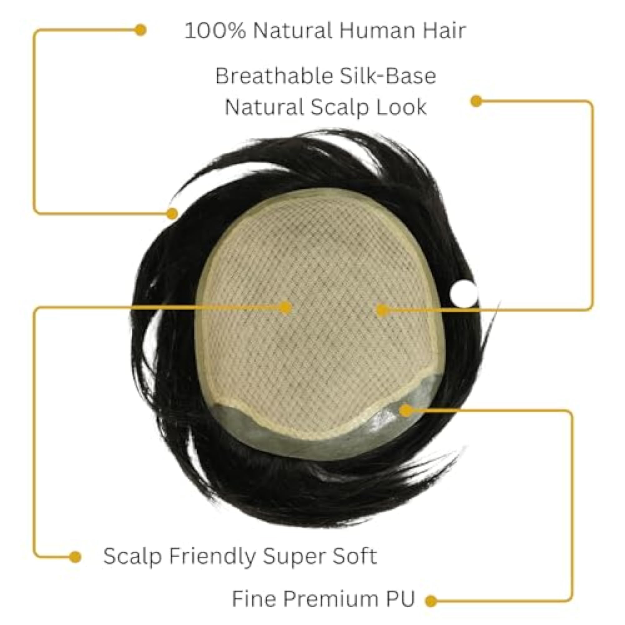 Silk Mirage Patch for Men, Double Layer System Wig