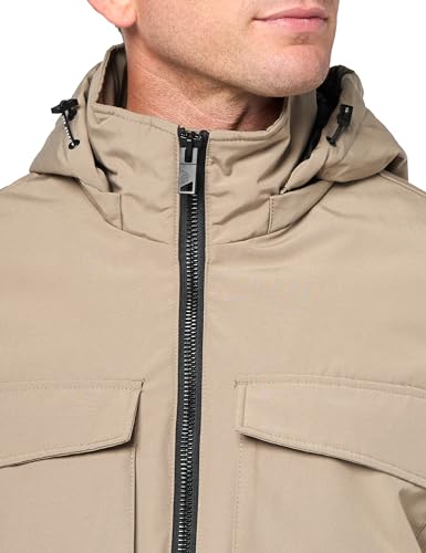 Image of Andrew Marc Men's Rain Jacket with Removable Hood and Back Vent