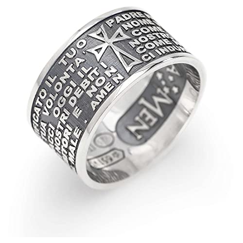 Thierry Mugler Gioiello Amen da Donna, Anello Padre Nostro Brunito, Argento 925, Misura 12, Nuovi arrivi gennaio 2015, referenza: pnb925-12