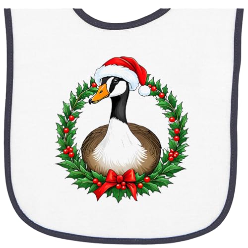 inktastic Christmas Goose Holiday Wreath Baby Terry Cloth Bib