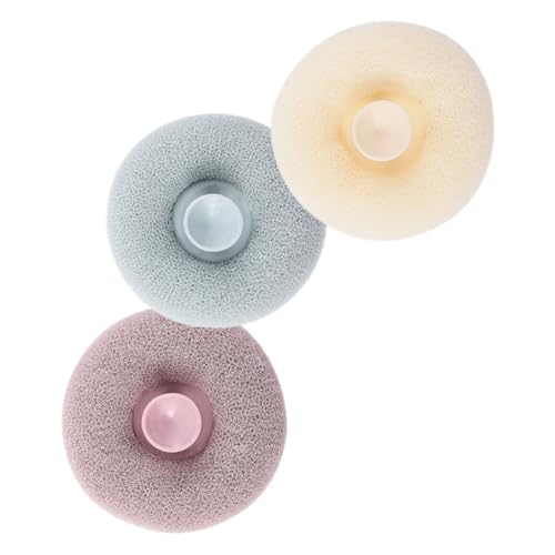TOVINANNA 3pcs Body Wash Exfoliating Scrubbers Lightweight Suction Bath Ball Shower Brushes for Comfortable Cleaning Includes Tea Flower and Colors