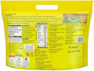 MAGGI 2-Minute Instant Noodles, Masala Noodles With Goodness Of Iron, Made With Choicest Quality Spices, Favourite Masala Taste, 840/900g Pouch (Pack of 12, 70/75g each) (weight may vary)