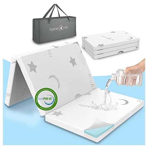 Home4me Pack and Play Mattress 38" x 26"x 2.4'', Portable Trifold Pack n Play Mattress Pad, Dual Sided (Firm&Soft) Mini Crib Mattress for Babies and Toddlers, Memory Foam Baby Mattress for Play Pen