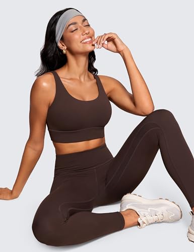 Image of CRZ YOGA Butterluxe U Back Sports Bras | Light Support, Removable Pads, Yoga, Extremely Soft, Longline, Scoop Neck, Wide Straps, for Women