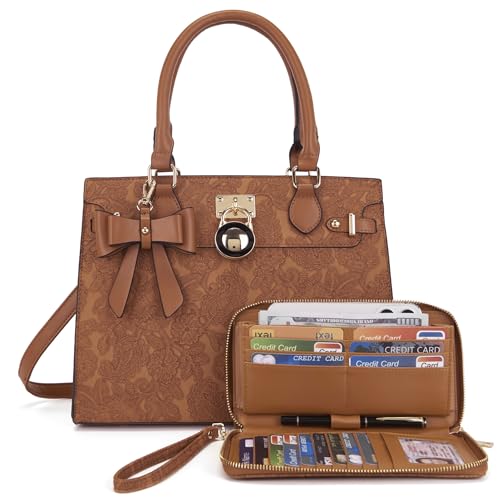 Image of Qiyuer Cute Purses Wallet Set For Women Handbags Satchel Tote Shoulder Bag | Affordable Luxury, Ideal Gift, Large Clutch Wallet, 2PCS, Sturdy Structured, Stylish, PU, Practical & Roomy for Daily & Work