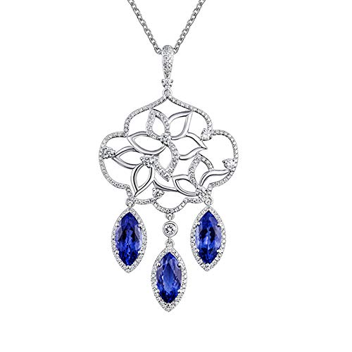 Colliers fleur tanzanite 7,26 CT cadeau anniversaire fille